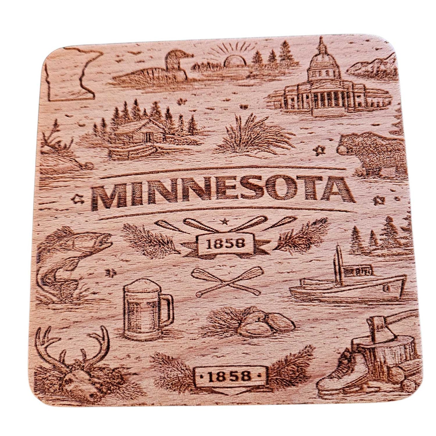 Minnesota Coaster Design - Glowforge