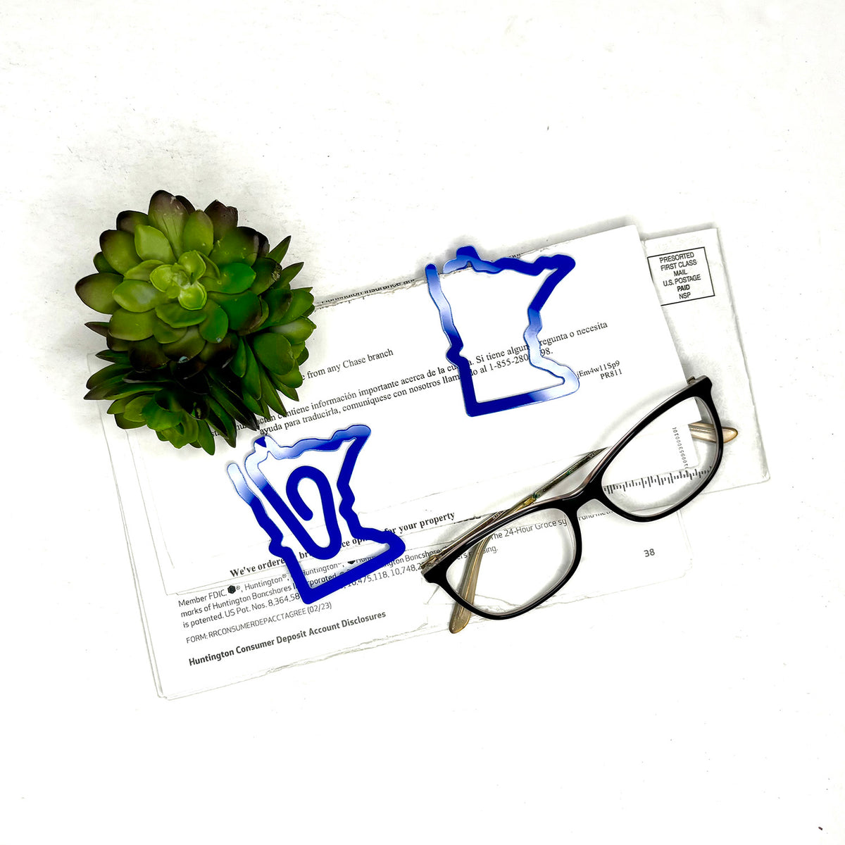 Minnesota Shaped Bookmark with Card Backer - Paperclip - Snack Bag Clo ...