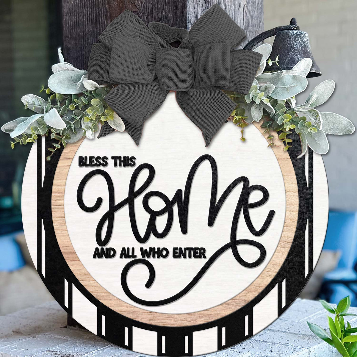 Modern Bless This Home Door Sign - Glowforge