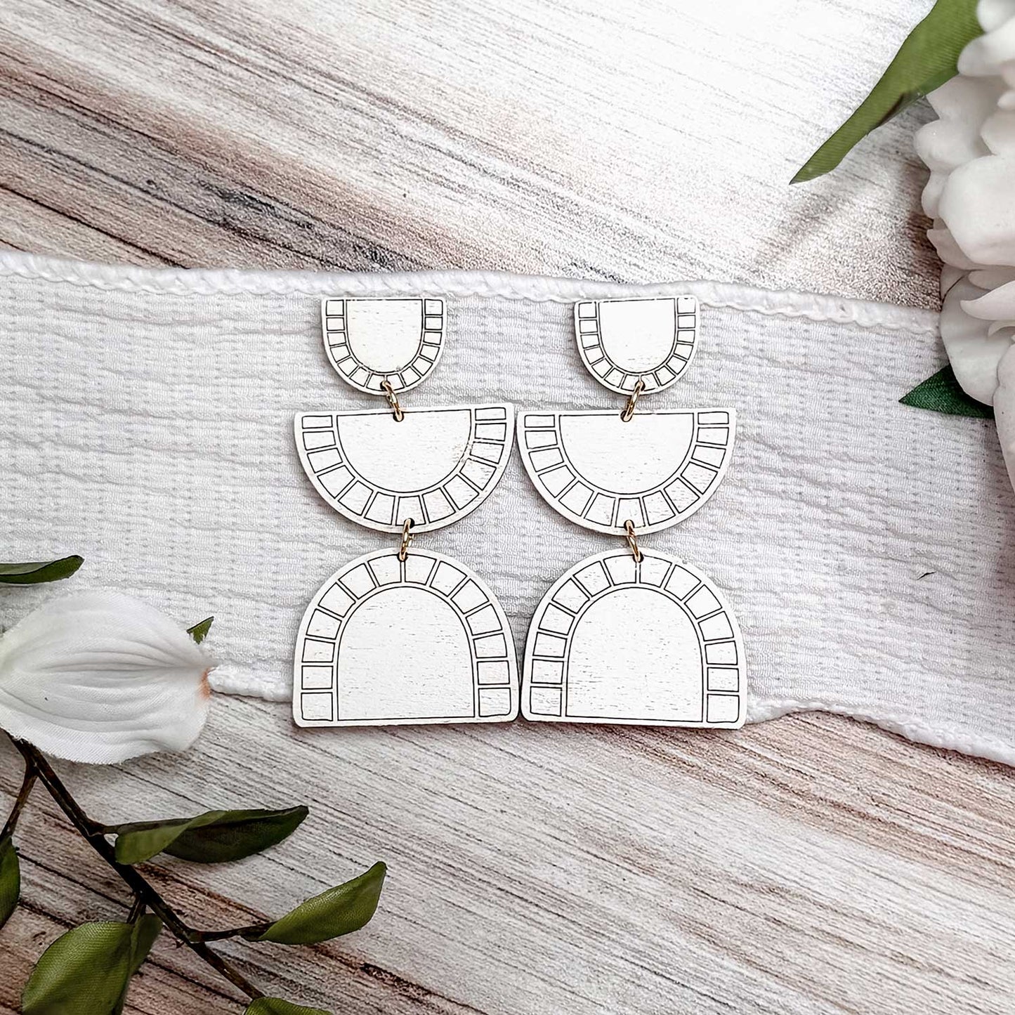 Modern Geometric Arch Earrings - Glowforge