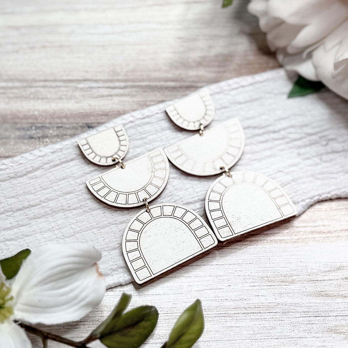 Modern Geometric Arch Earrings - Glowforge