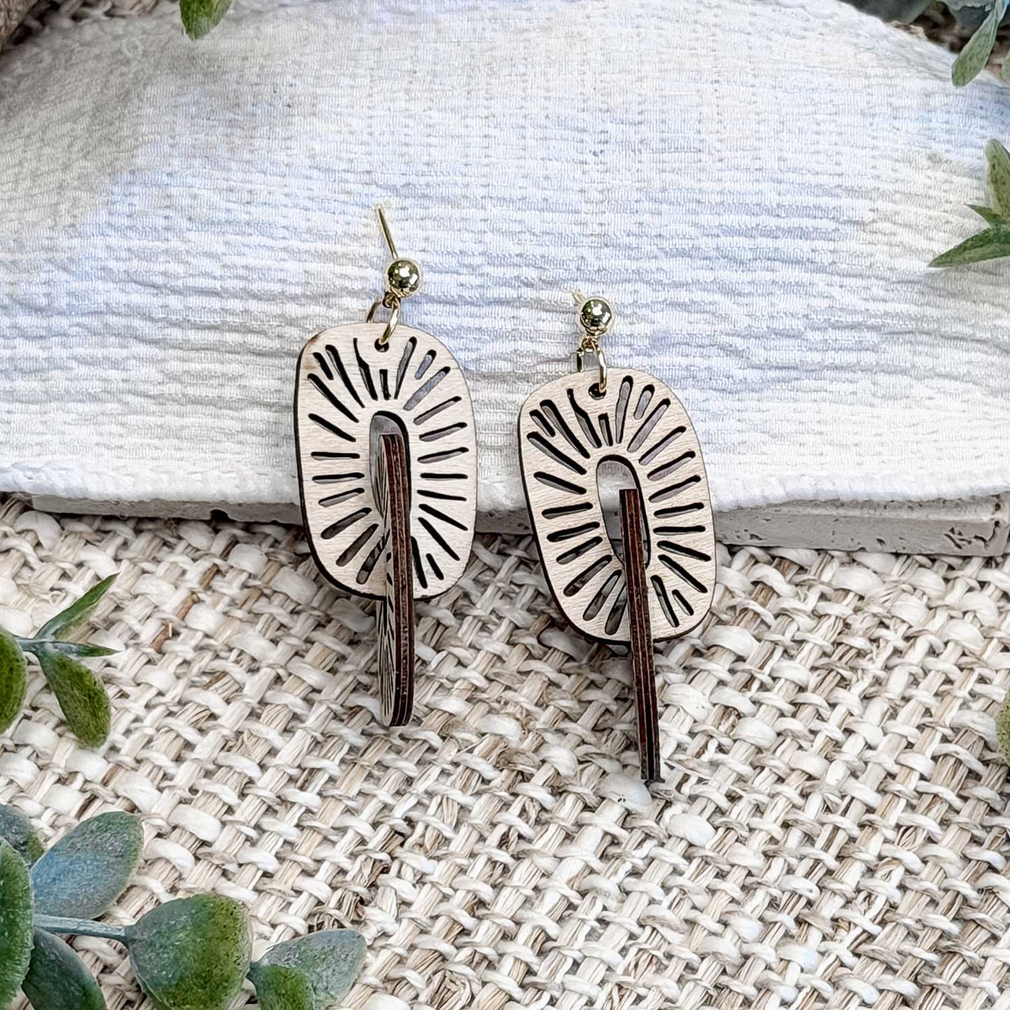Modern Interlocking Dangle Earrings - Glowforge