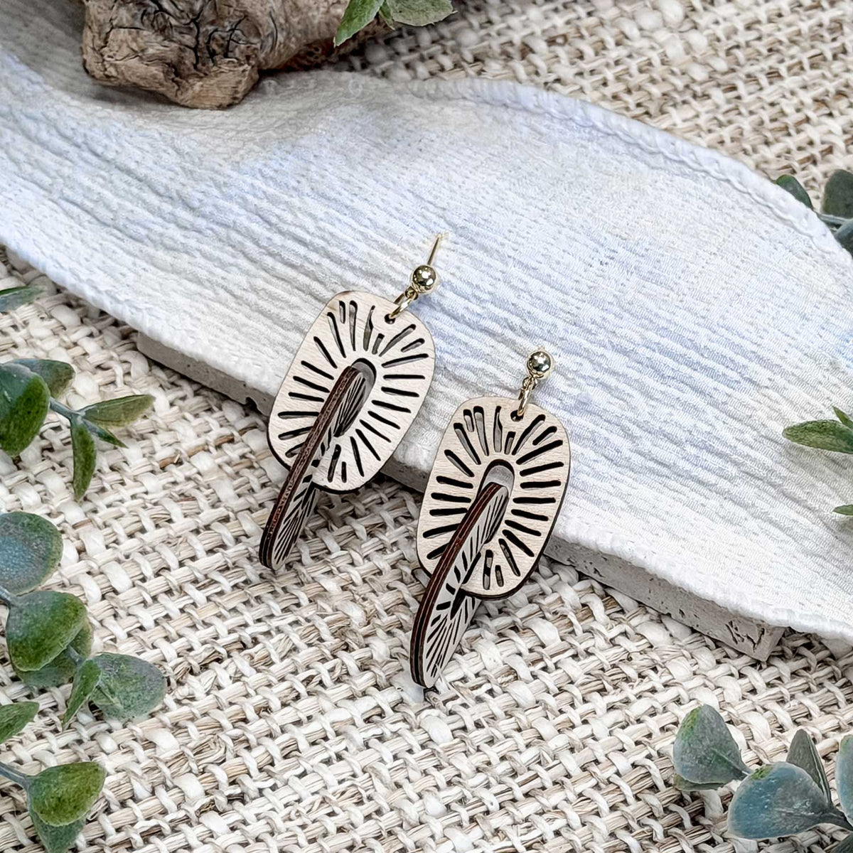 Modern Interlocking Dangle Earrings - Glowforge