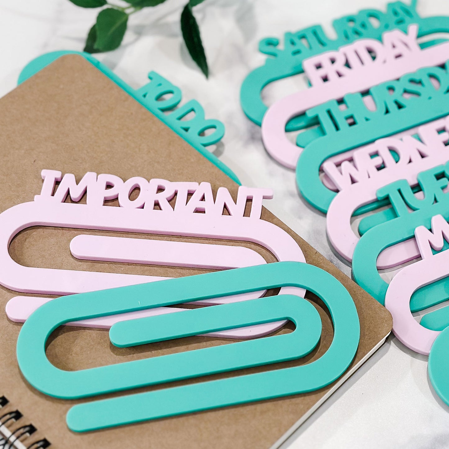 Modern Jumbo Paperclips with Day Labels (Set of 8) - Glowforge