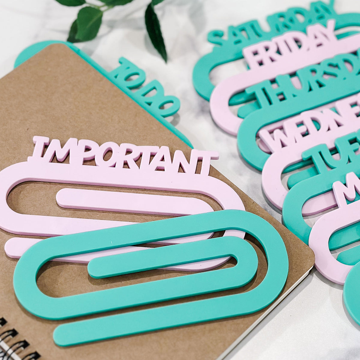 Modern Jumbo Paperclips with Day Labels (Set of 8) - Glowforge