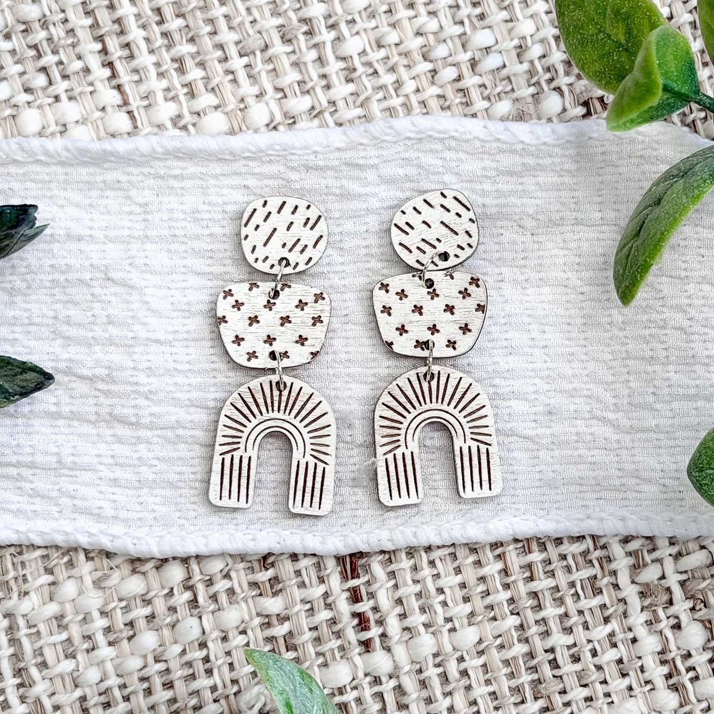 Modern Rainbow Arch Dangle Earrings - Glowforge