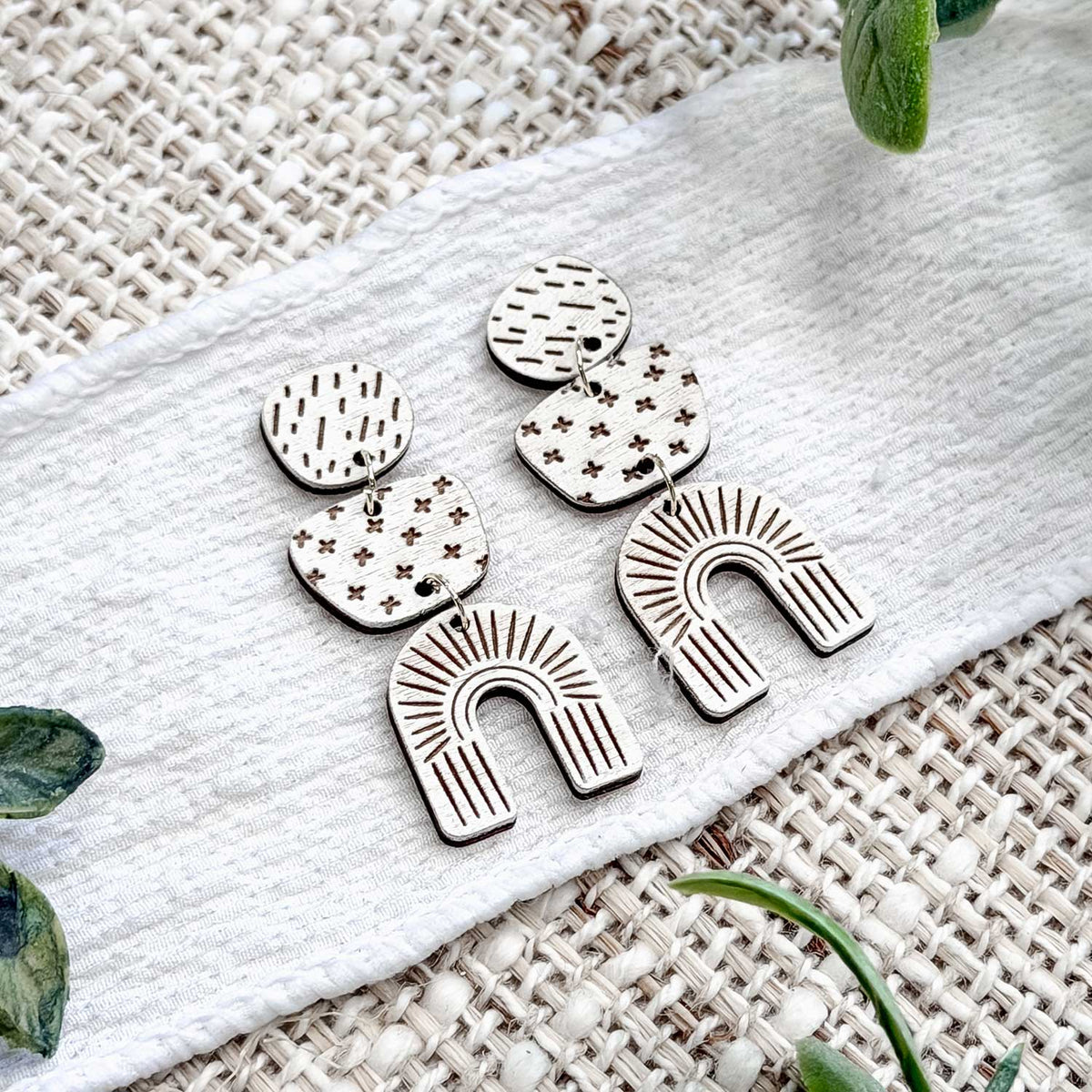 Modern Rainbow Arch Dangle Earrings - Glowforge