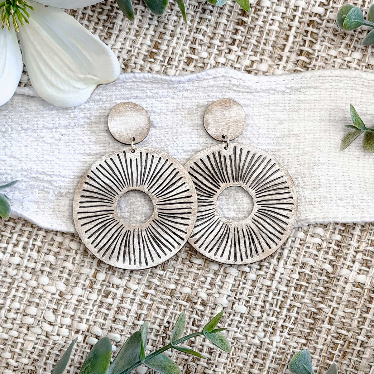Modern Sunburst Statement Earrings - Glowforge
