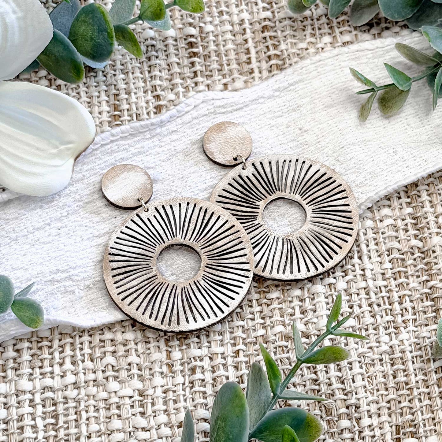 Modern Sunburst Statement Earrings - Glowforge