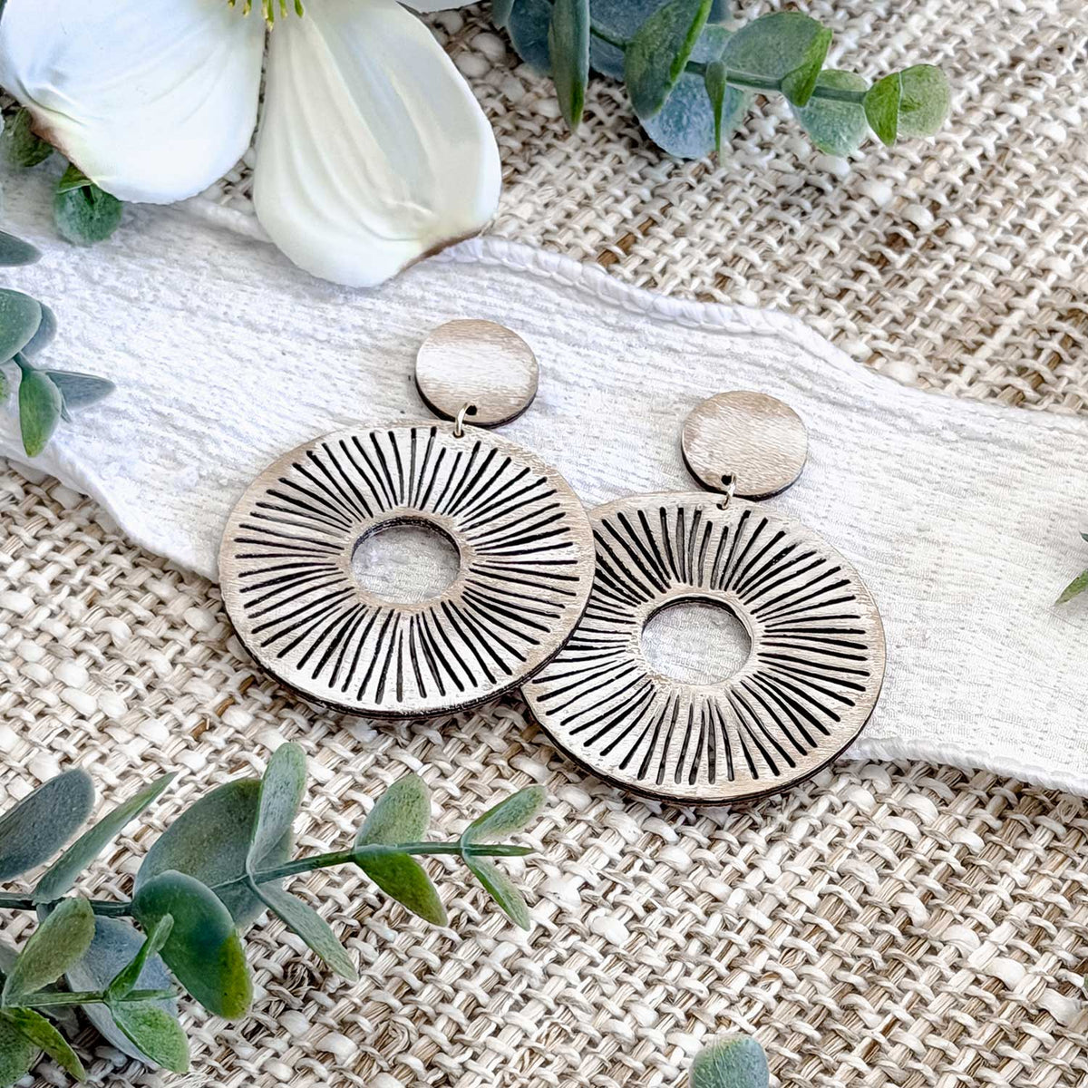 Modern Sunburst Statement Earrings - Glowforge