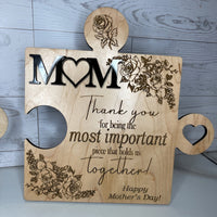 Mom Appreciation Puzzle Pieces Version #1 - Glowforge