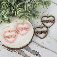 Mom Heart Earrings - Mother's Day Earrings (Set of 2)