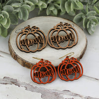 Mom Pumpkin Earrings - Fall Earrings (Set of 2 Sizes) - Glowforge