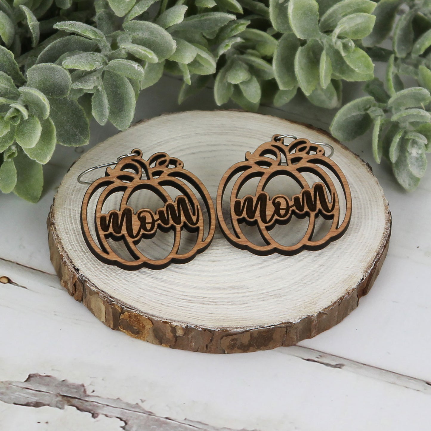 Mom Pumpkin Earrings - Fall Earrings (Set of 2 Sizes) - Glowforge
