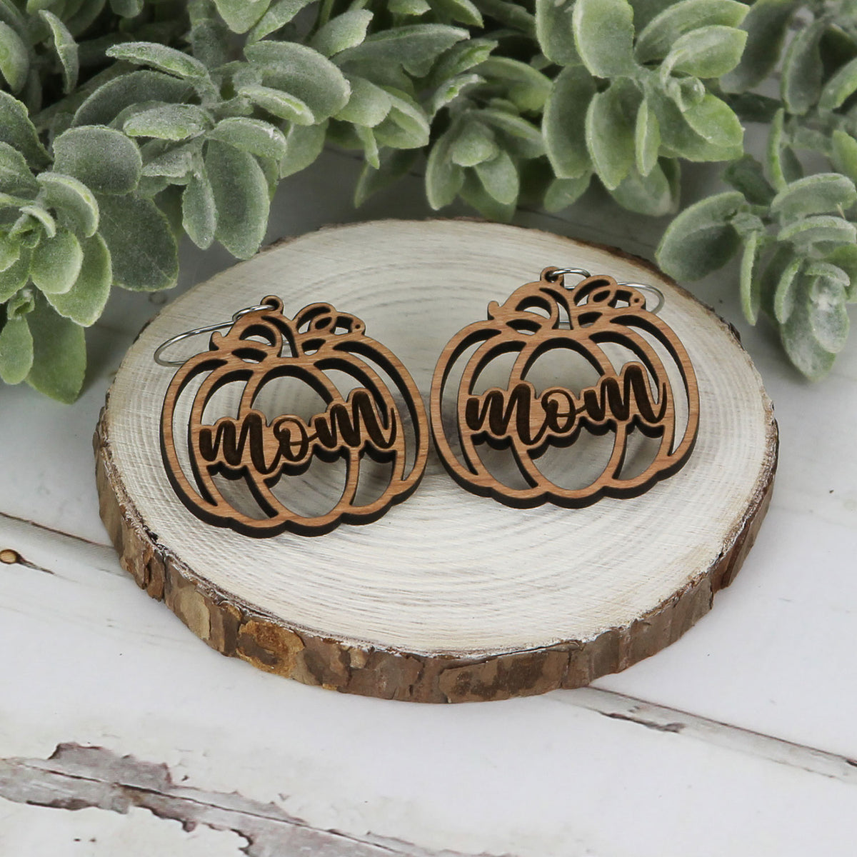 Mom Pumpkin Earrings - Fall Earrings (Set of 2 Sizes) - Glowforge