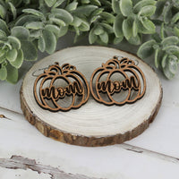 Mom Pumpkin Earrings - Fall Earrings (Set of 2 Sizes) - Glowforge