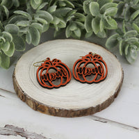 Mom Pumpkin Earrings - Fall Earrings (Set of 2 Sizes) - Glowforge