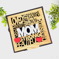 Mom Word Collage Keepsake Box - Mother’s Day Memory Box Gift for Mom - Glowforge