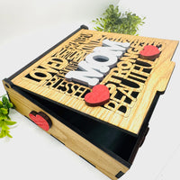 Mom Word Collage Keepsake Box - Mother’s Day Memory Box Gift for Mom - Glowforge