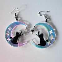 Moonlit Cat Acrylic Earrings - Glowforge