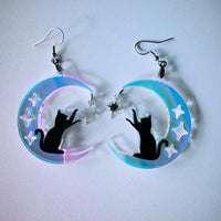 Moonlit Cat Acrylic Earrings - Glowforge