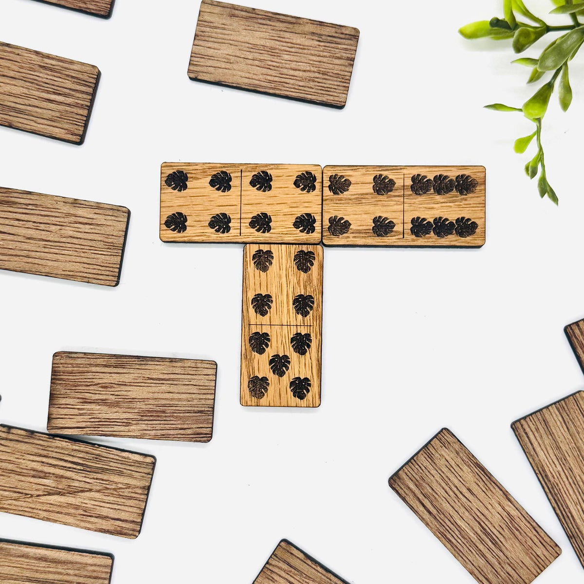 Monstera Leaves Domino Game (Set of 28) - Glowforge