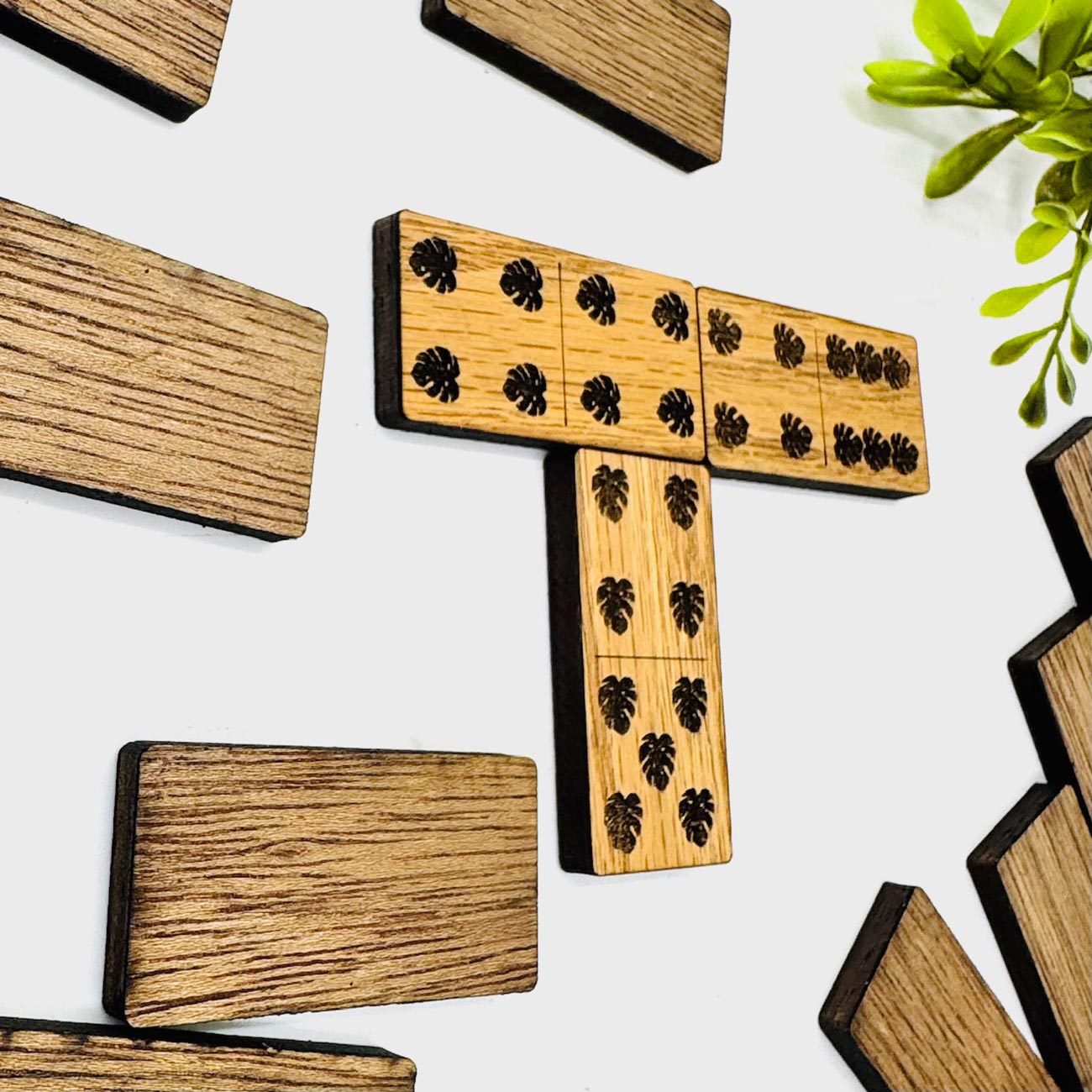 Monstera Leaves Domino Game (Set of 28) - Glowforge