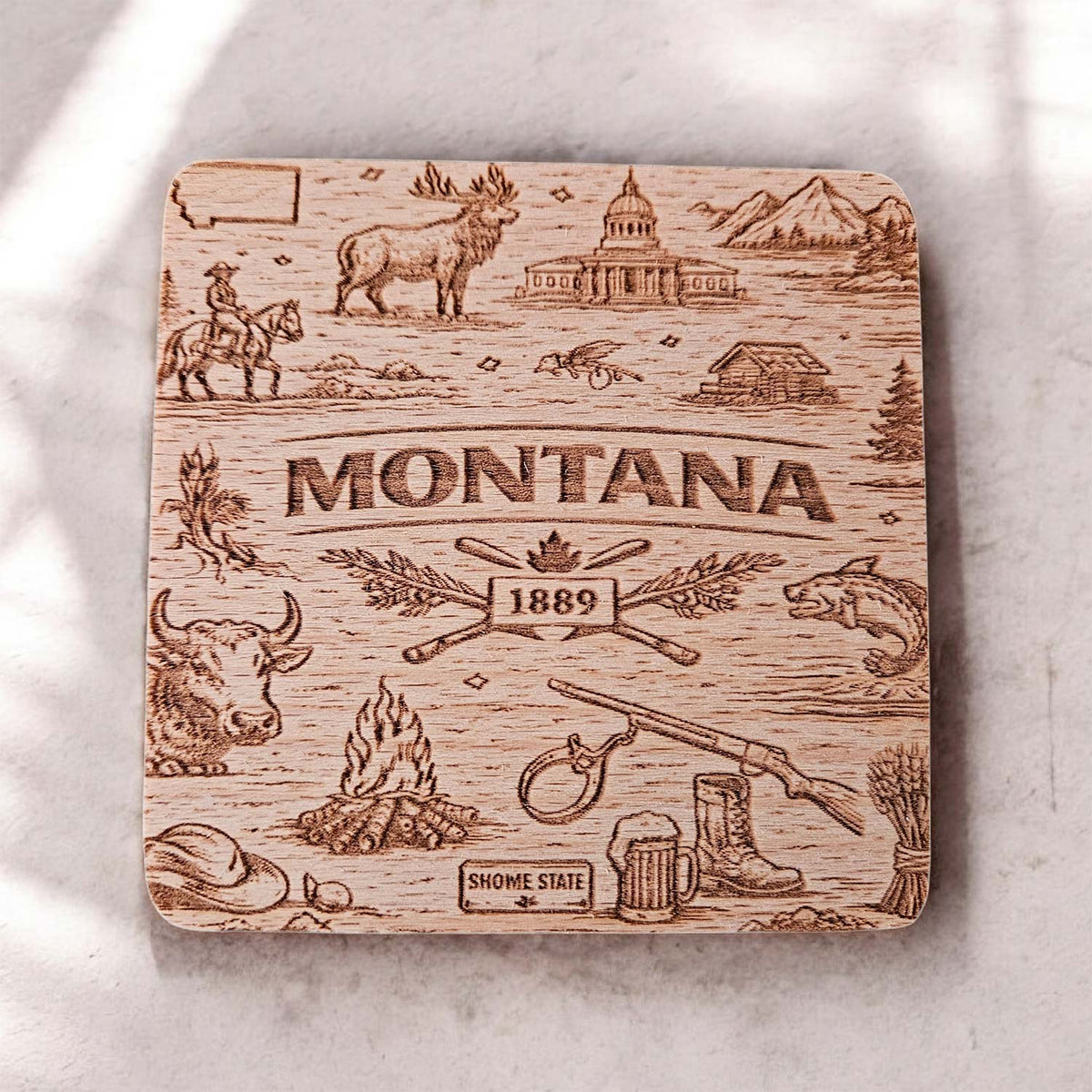 Montana Coaster Design - Glowforge