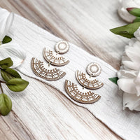 Moroccan Fan Tiered Dangle Earrings - Glowforge