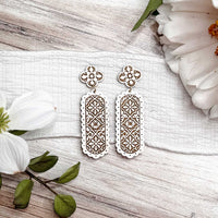 Moroccan Scalloped Rectangle Dangle Earrings - Glowforge