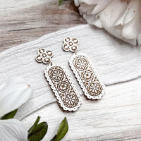 Moroccan Scalloped Rectangle Dangle Earrings - Glowforge