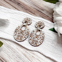 Moroccan Tile Oval Dangle Earrings - Glowforge