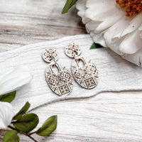 Moroccan Tile Oval Dangle Earrings - Glowforge