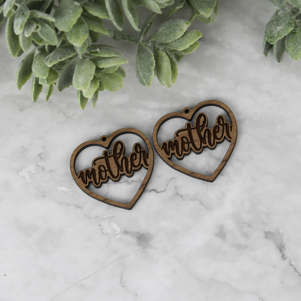 Mother Heart Earrings - Mother's Day Earrings - Glowforge
