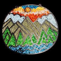 Mountain Crushed Glass Sun Catcher Template (Set of 2) - Glowforge