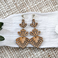 Multi-Section Floral Dangle Earrings Set - Glowforge