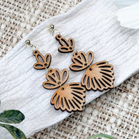 Multi-Section Floral Dangle Earrings Set - Glowforge