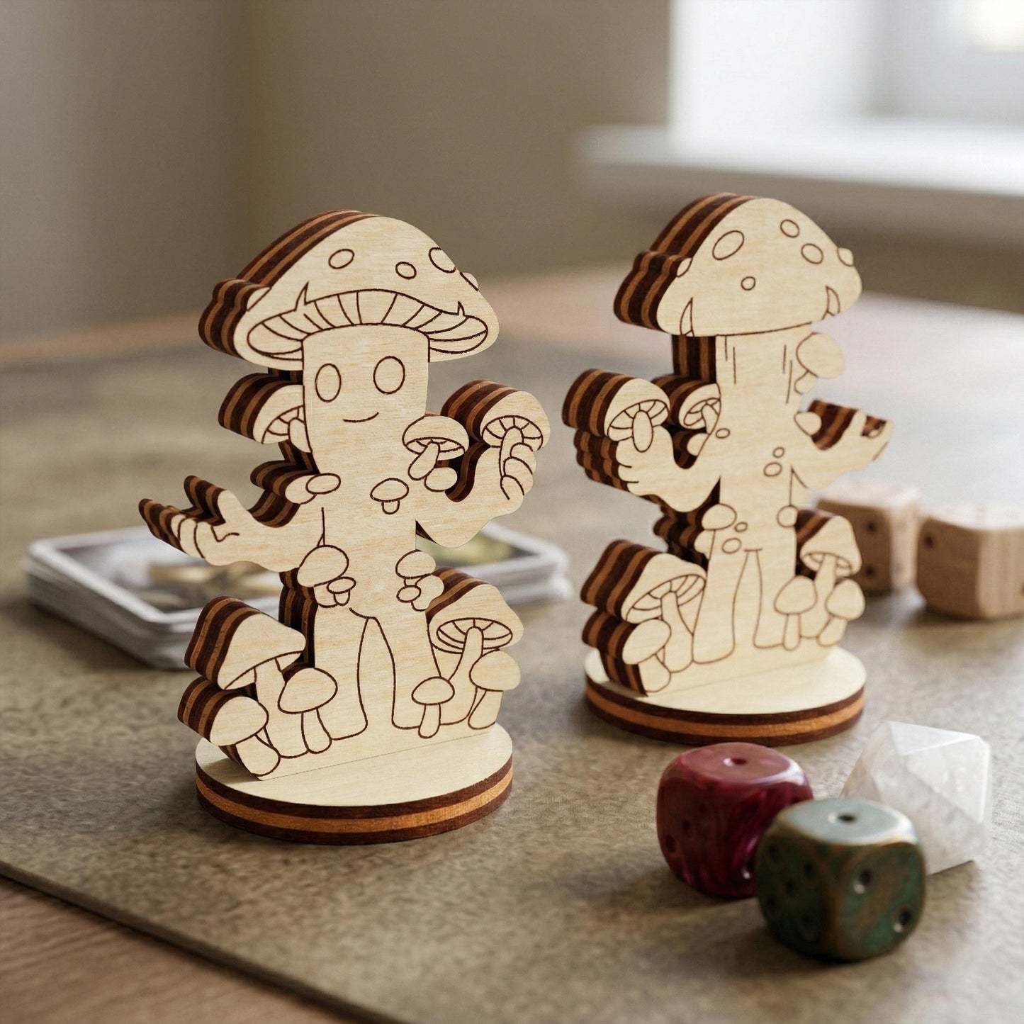 Mushroom Folk - Tabletop RPG Character Figurine - Glowforge