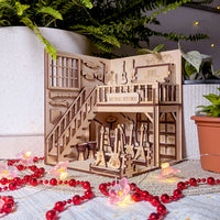 Music Store Book Nook - Miniature Diorama with Guitars, Drums & Piano - Glowforge