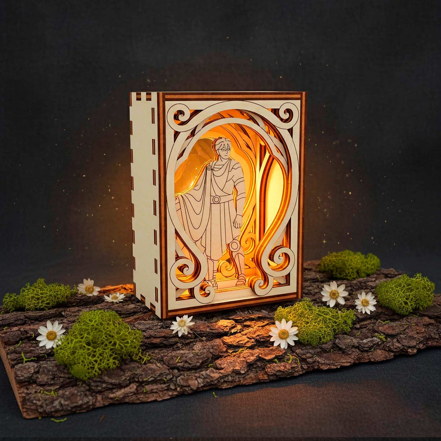 Mythology Centerpiece Mini Diorama - Warrior, Oracle & Sacred Tree - Glowforge