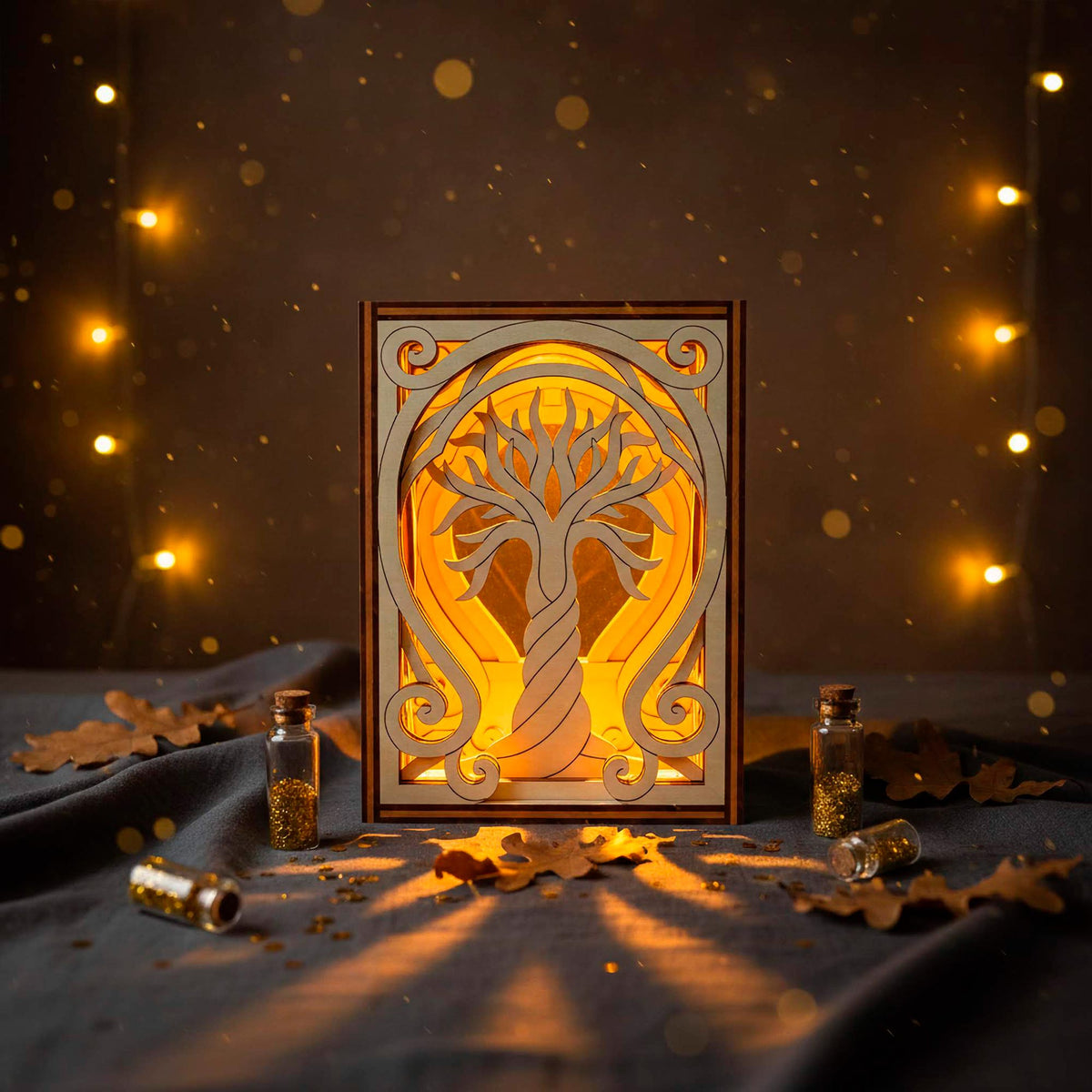 Mythology Centerpiece Mini Diorama - Warrior, Oracle & Sacred Tree - Glowforge