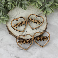Nana Heart Earrings - Mother's Day Earrings (Set of 2) - Glowforge