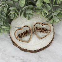 Nana Heart Earrings - Mother's Day Earrings (Set of 2) - Glowforge