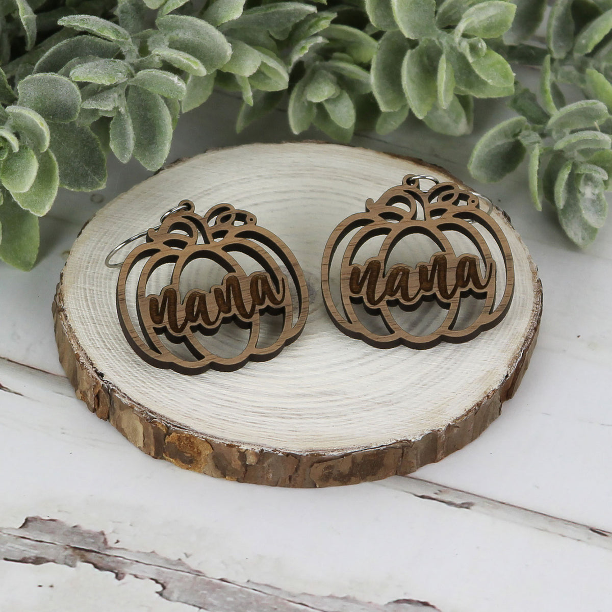 Nana Pumpkin Earrings - Fall Earrings (Set of 2 Sizes) - Glowforge