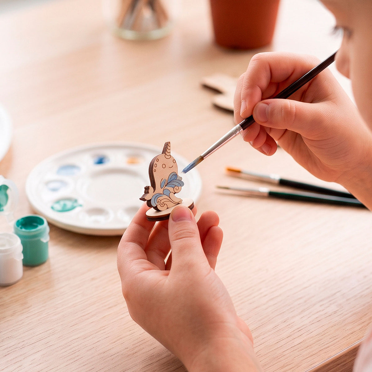 Narwhal Toy - Arctic Ocean Animal Figure for Play & Painting - Glowforge
