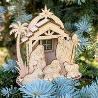 3D Nativity Barn - Christmas Scene with Baby Jesus, Mary, Joseph & Animals - Glowforge