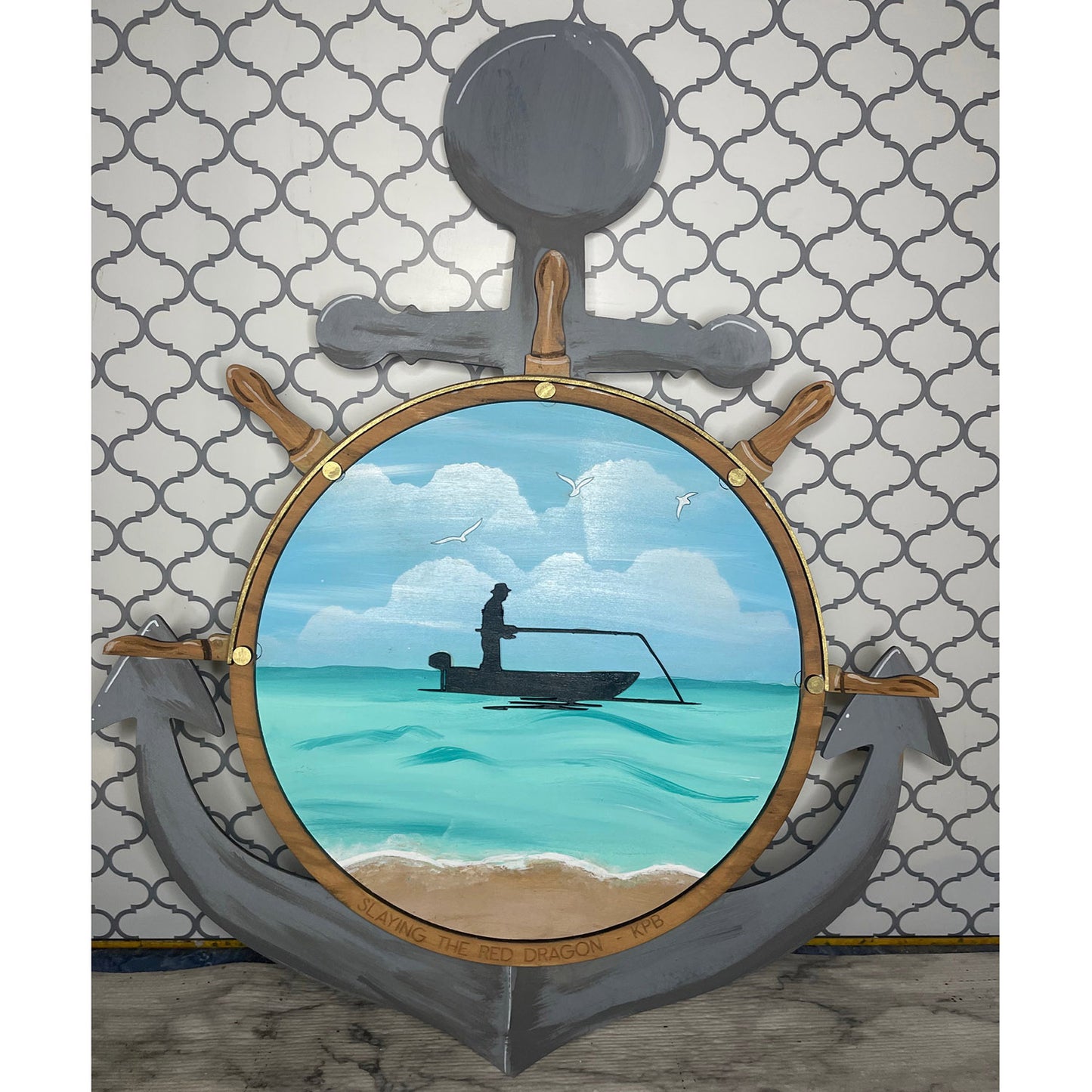 Nautical Voyage Wheel & Anchor Decor