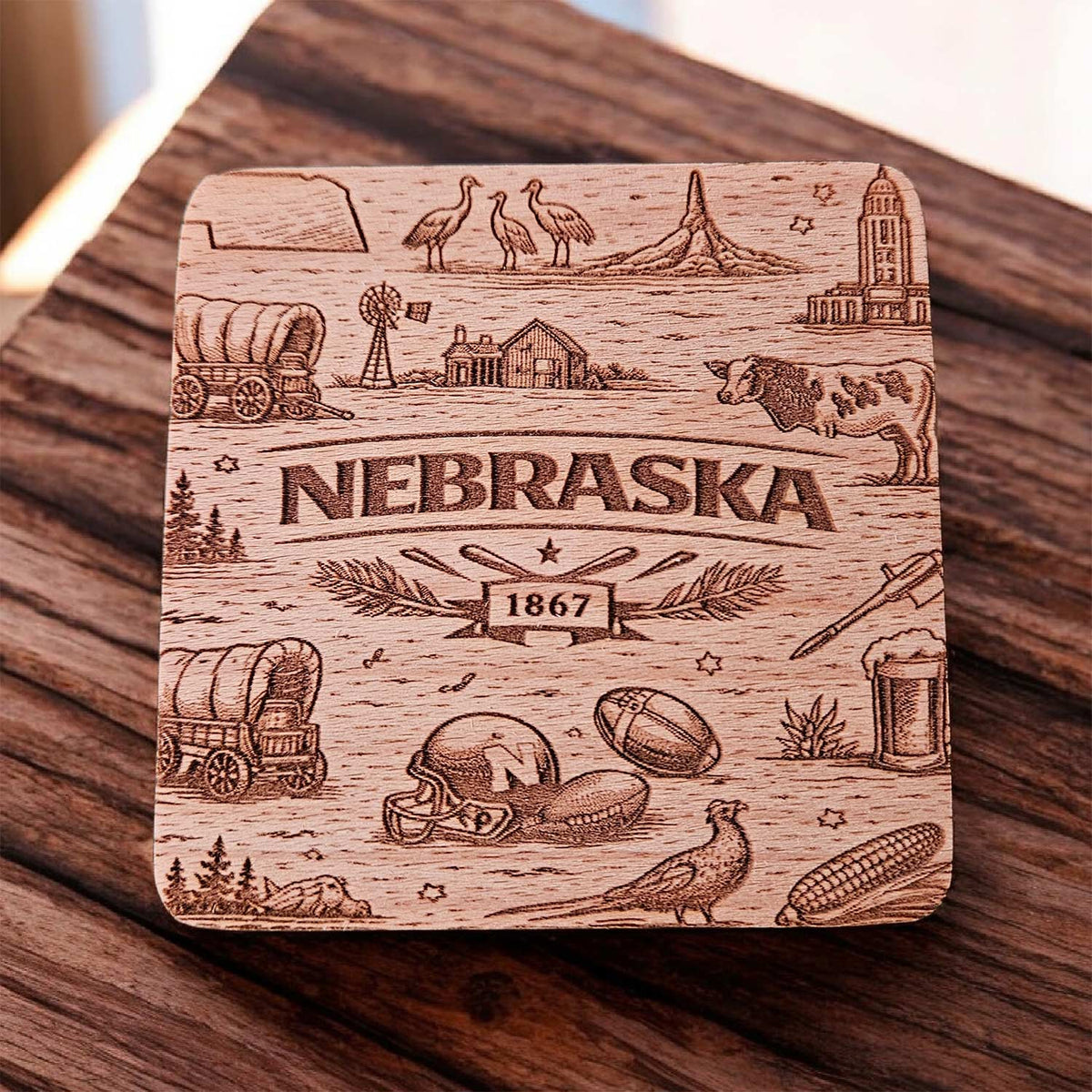 Nebraska Coaster Design - Glowforge