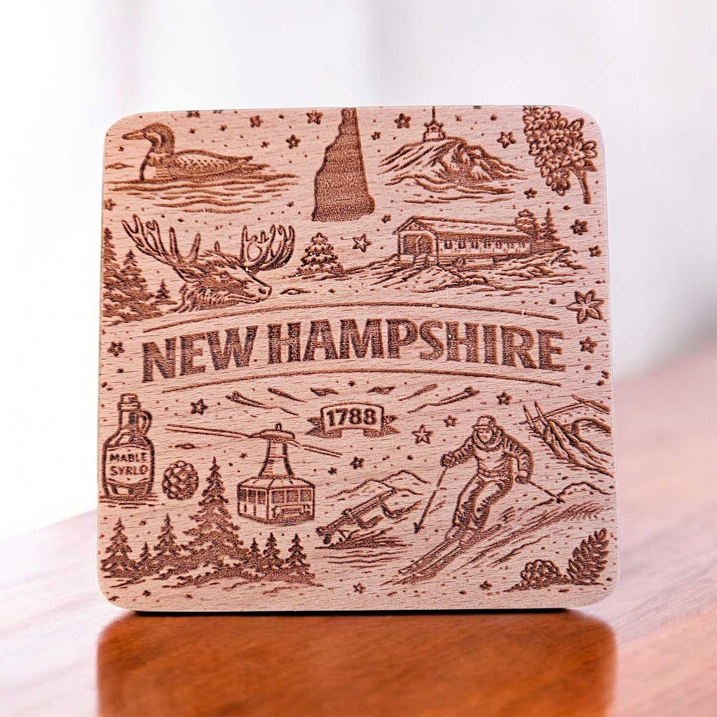New Hampshire Coaster Design - Glowforge