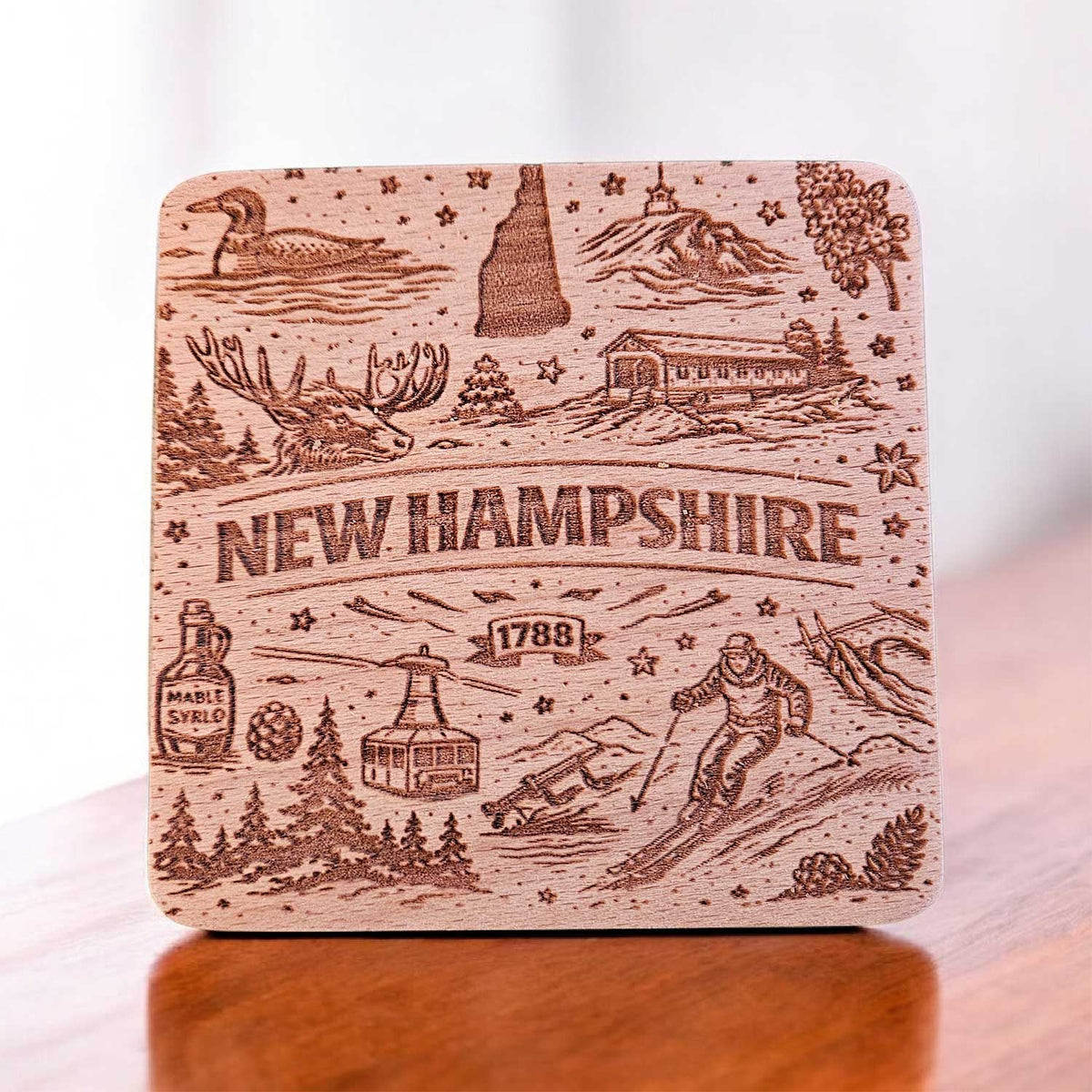 New Hampshire Coaster Design - Glowforge